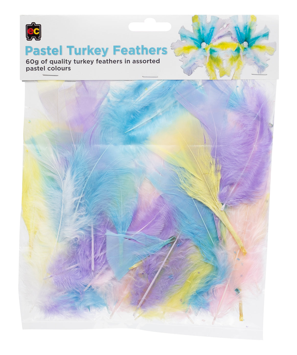 Pastel Turkey Feathers - Educational Vantage
