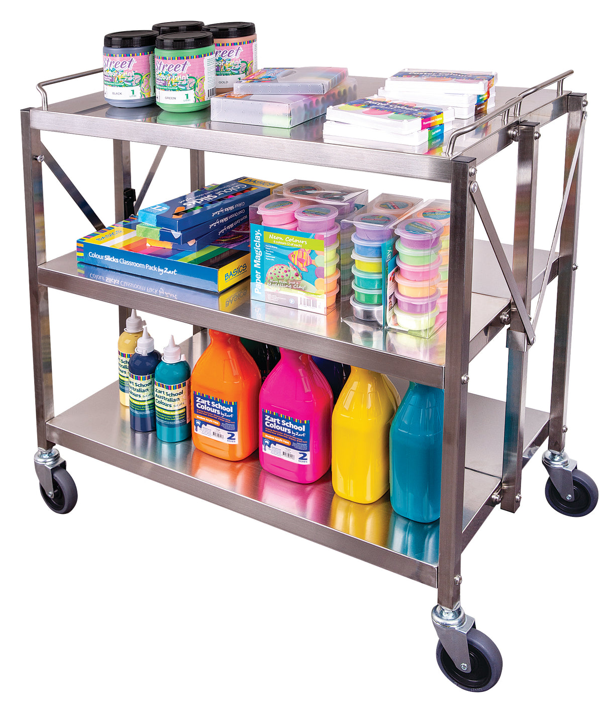 Classroom Foldable Metal Trolley - Educational Vantage