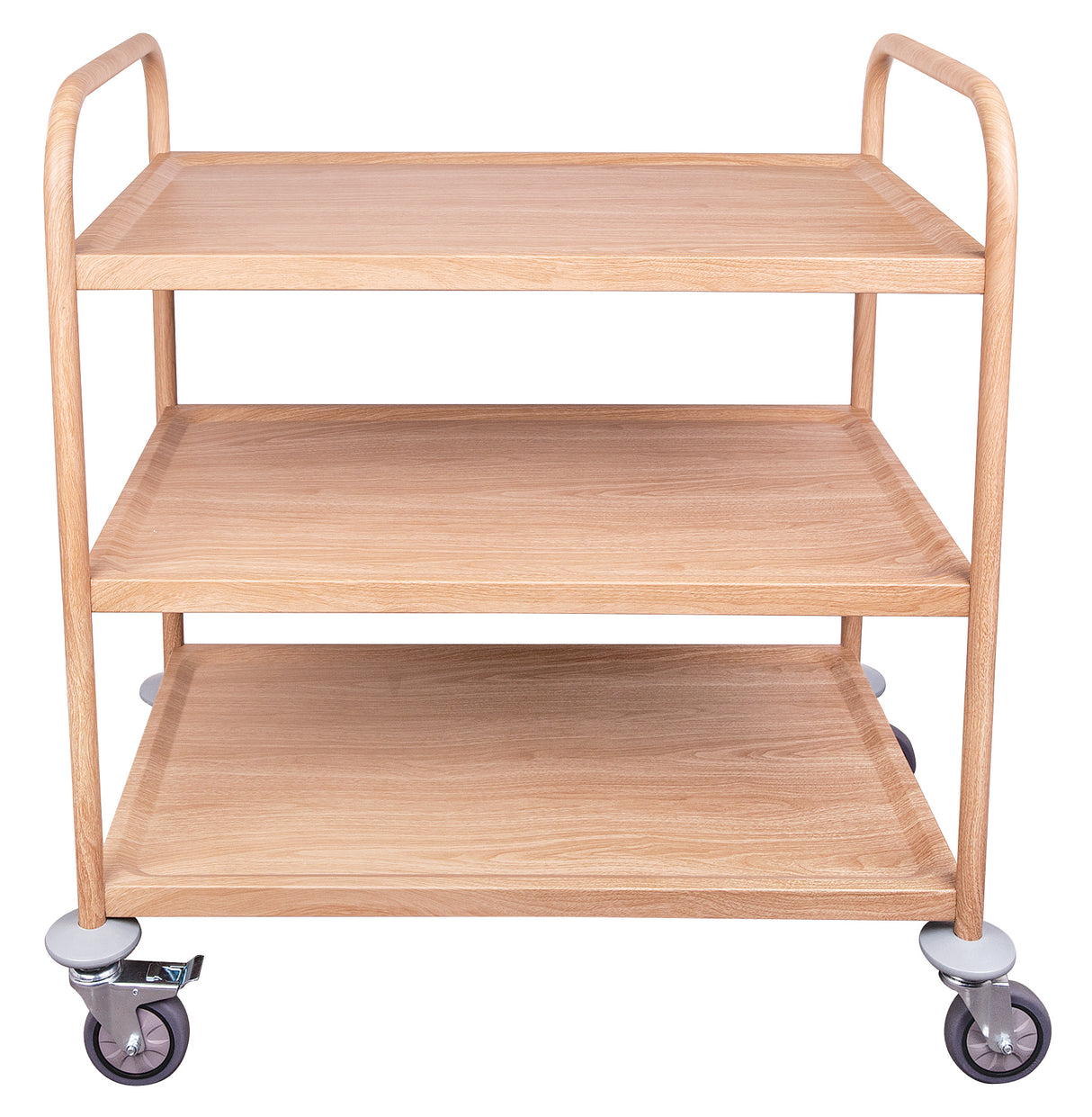 Wood Look 3 Tier Classroom Metal Trolley - Educational Vantage