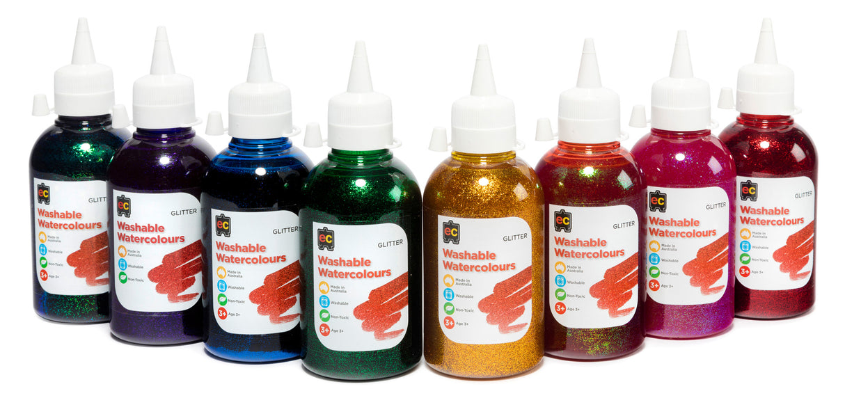 Washable Glitter Watercolours (250mls) - Educational Vantage