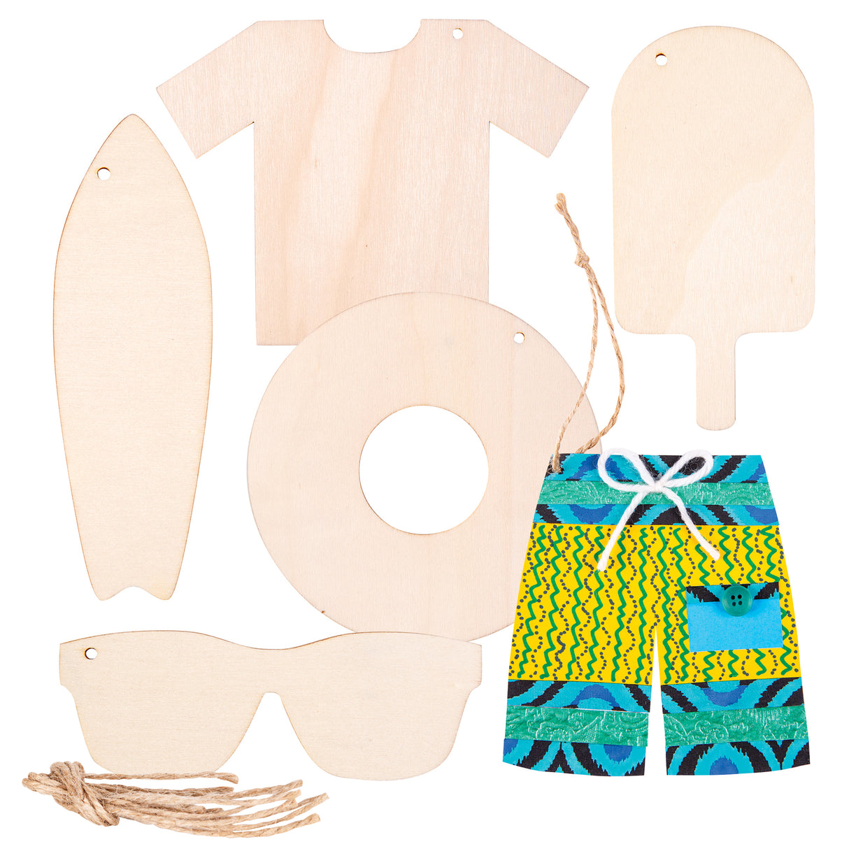 Wooden Australian Summer Shapes Pack of 24 - Educational Vantage