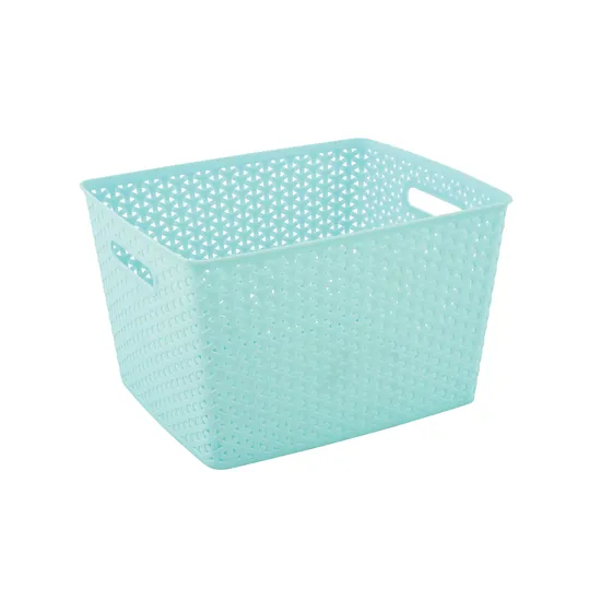 Storage Basket Knotted Large Teal - Educational Vantage