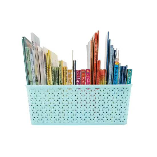 Storage Basket Knotted Large Teal - Educational Vantage