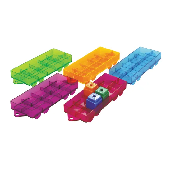 Tens Frames Trailers for 2cm Cubes Set of 10 - Educational Vantage