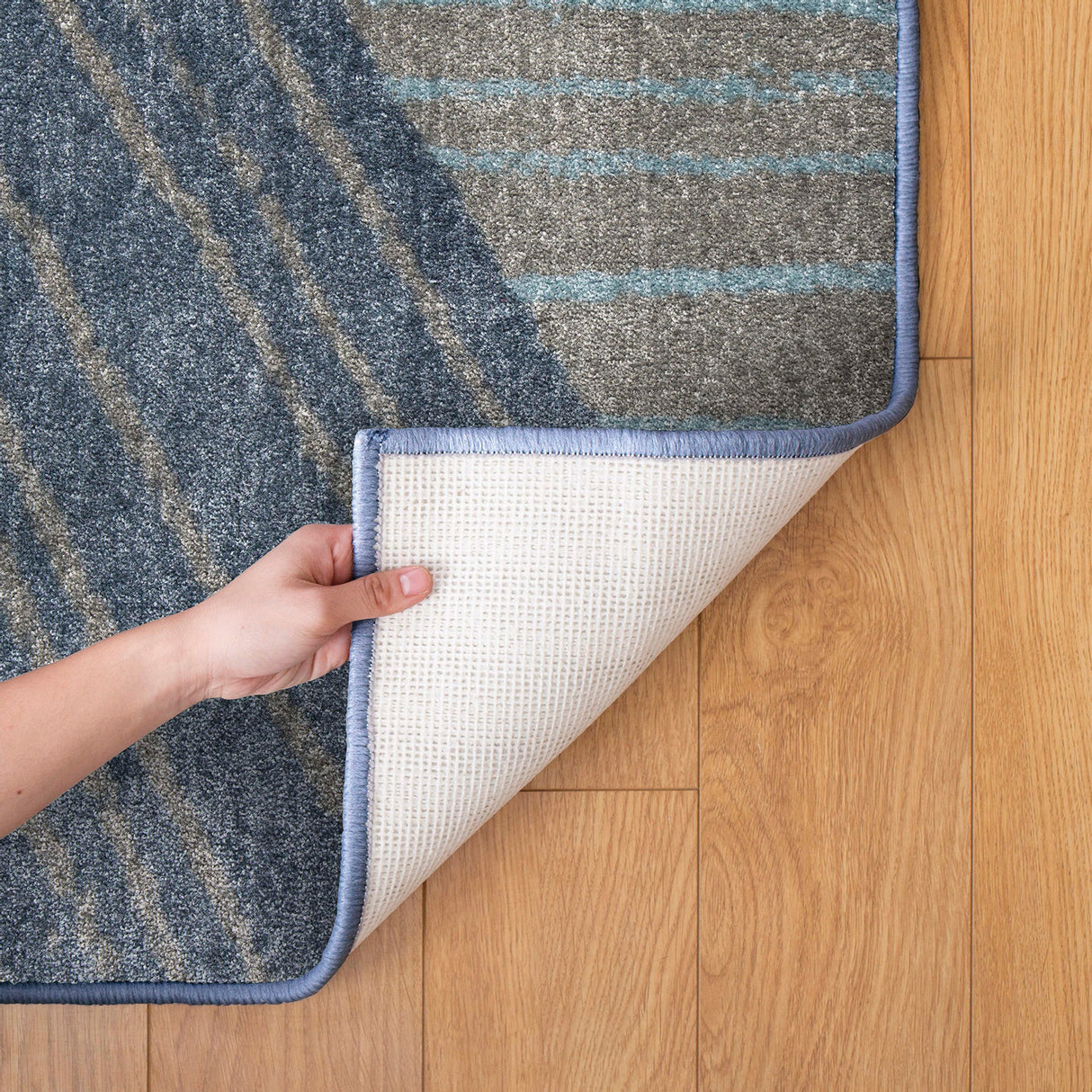 Blue Geometric Carpet - 274 x 183cm - Educational Vantage