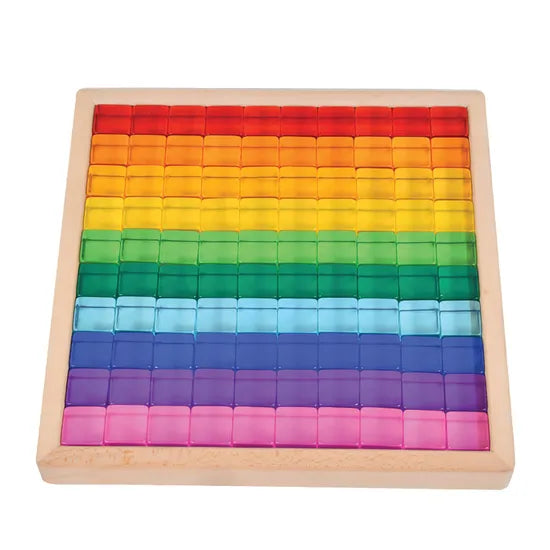 Acrylic Cubes with Wooden Tray - Set of 100 - Educational Vantage