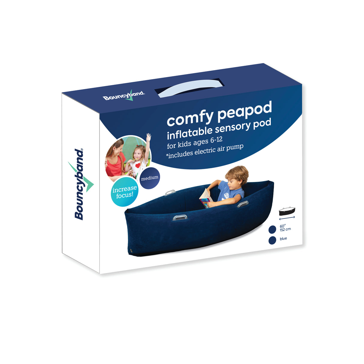 60' Comfy Hugging Peapod Sensory Pod - Blue - Educational Vantage