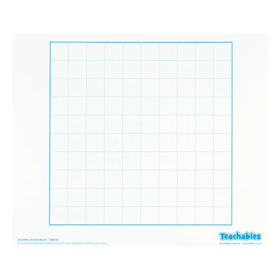 Teachables Mini Whiteboard Hundred Boards D-Sided 30 pk - Educational Vantage