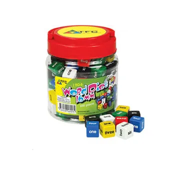 Dice 6 Face Words 1-6 - 100 pc - Educational Vantage