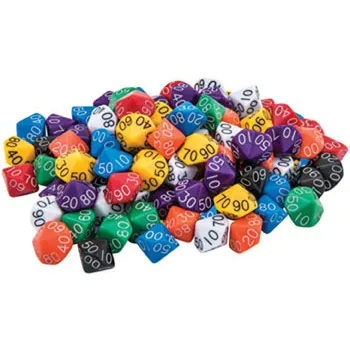 Place Value Dice Tens - 10-Sided - 100PC - Educational Vantage