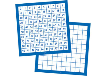 Number Board 0-99 Horizontal 24x24Cm 10 Piece - Educational Vantage