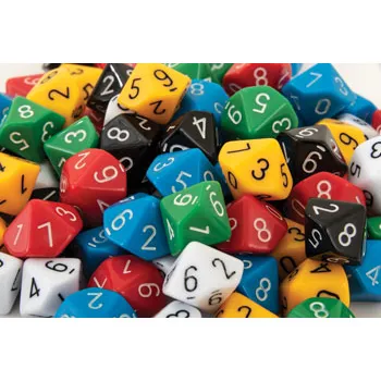 Dice: 10 Face Solid 1-10 50 pc - Educational Vantage