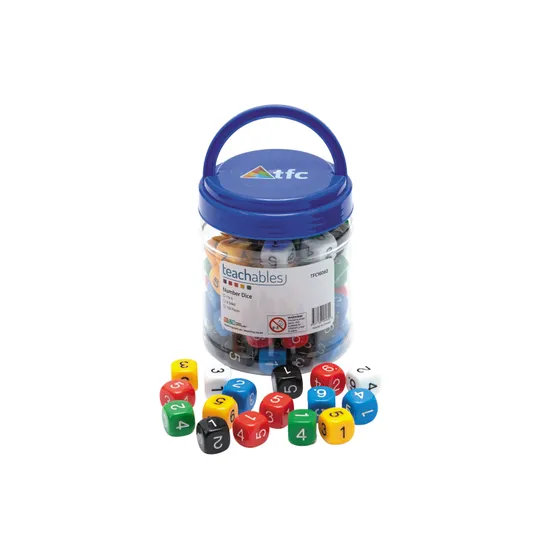 Dice: 1-6 Polyhedra jar 100p - Educational Vantage