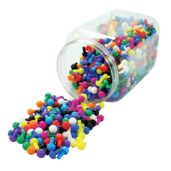 Pegs - 1000 Pieces in Storage Jar - Educational Vantage