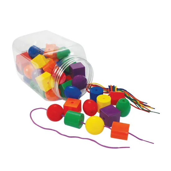 Jumbo Beads 4cm & Threaders 54 pc - Educational Vantage