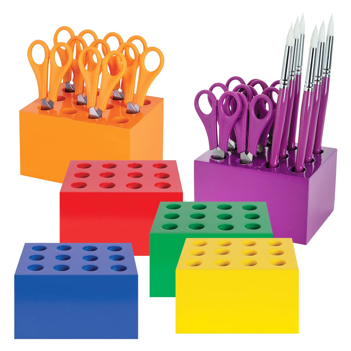 ColourSorts Classroom Organisers by Zart: Scissor & Brush Storage Block - Educational Vantage
