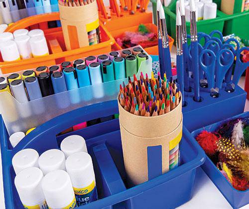 ColourSorts Classroom Organisers by Zart: Scissor & Brush Storage Block - Educational Vantage