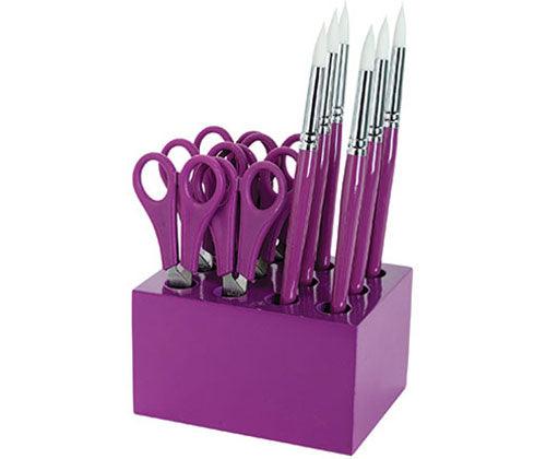 ColourSorts Classroom Organisers by Zart: Scissor and Brush Storage Block Set Pack of 6 - Educational Vantage
