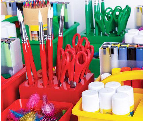 ColourSorts Classroom Organisers by Zart: Scissor and Brush Storage Block Set Pack of 6 - Educational Vantage