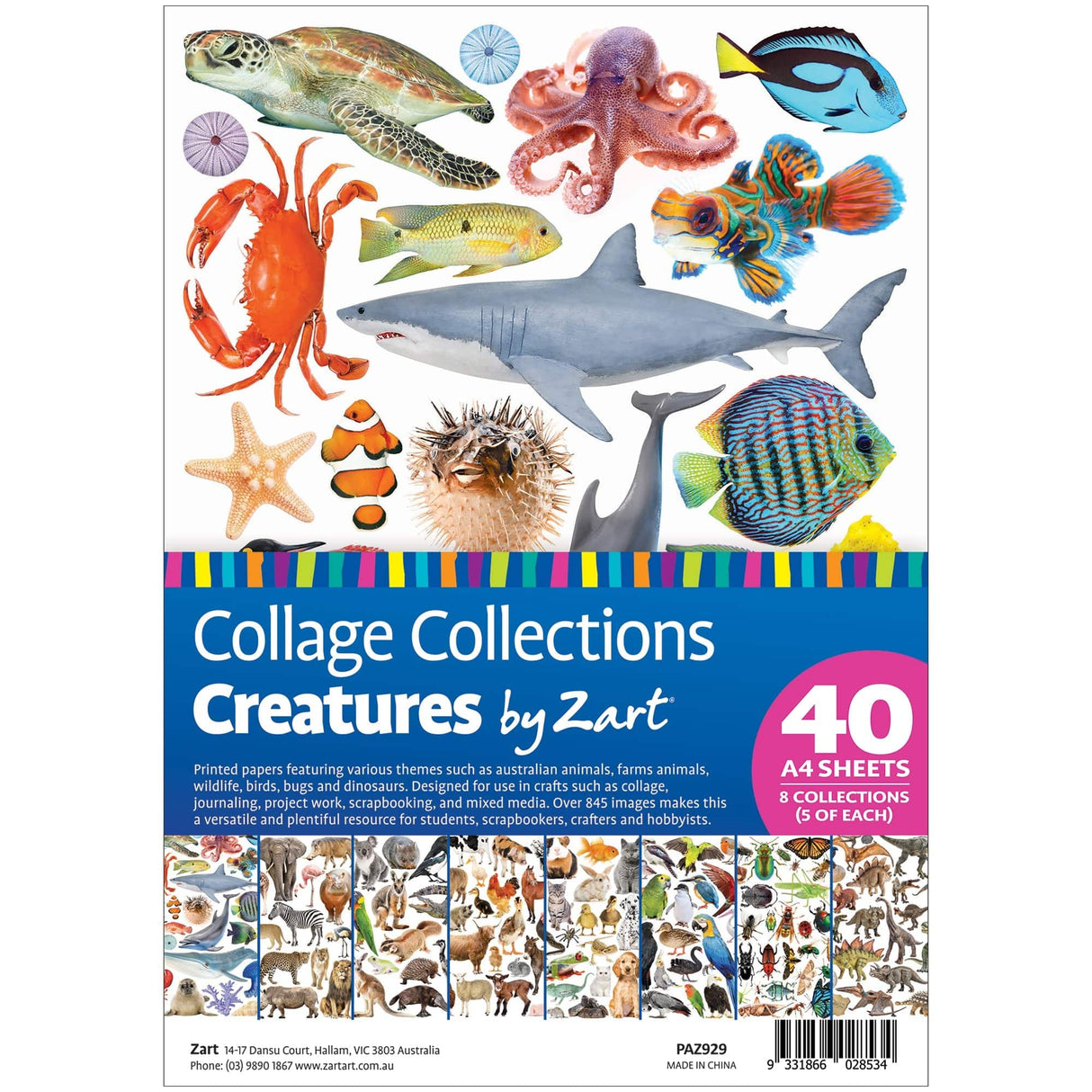 Collage Collections Creatures Pack of 40 - Educational Vantage