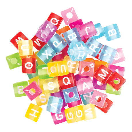 Plastic Alphabet Cube Beads Large - Educational Vantage