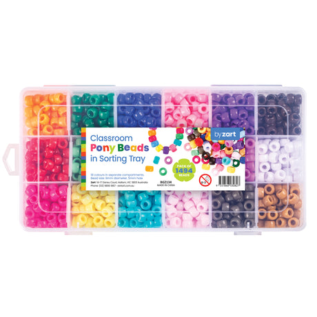 Classroom Pony Beads in Sorting Tray - Educational Vantage