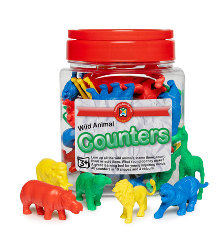 Wild Animal Counters Jar Of 40 - Educational Vantage
