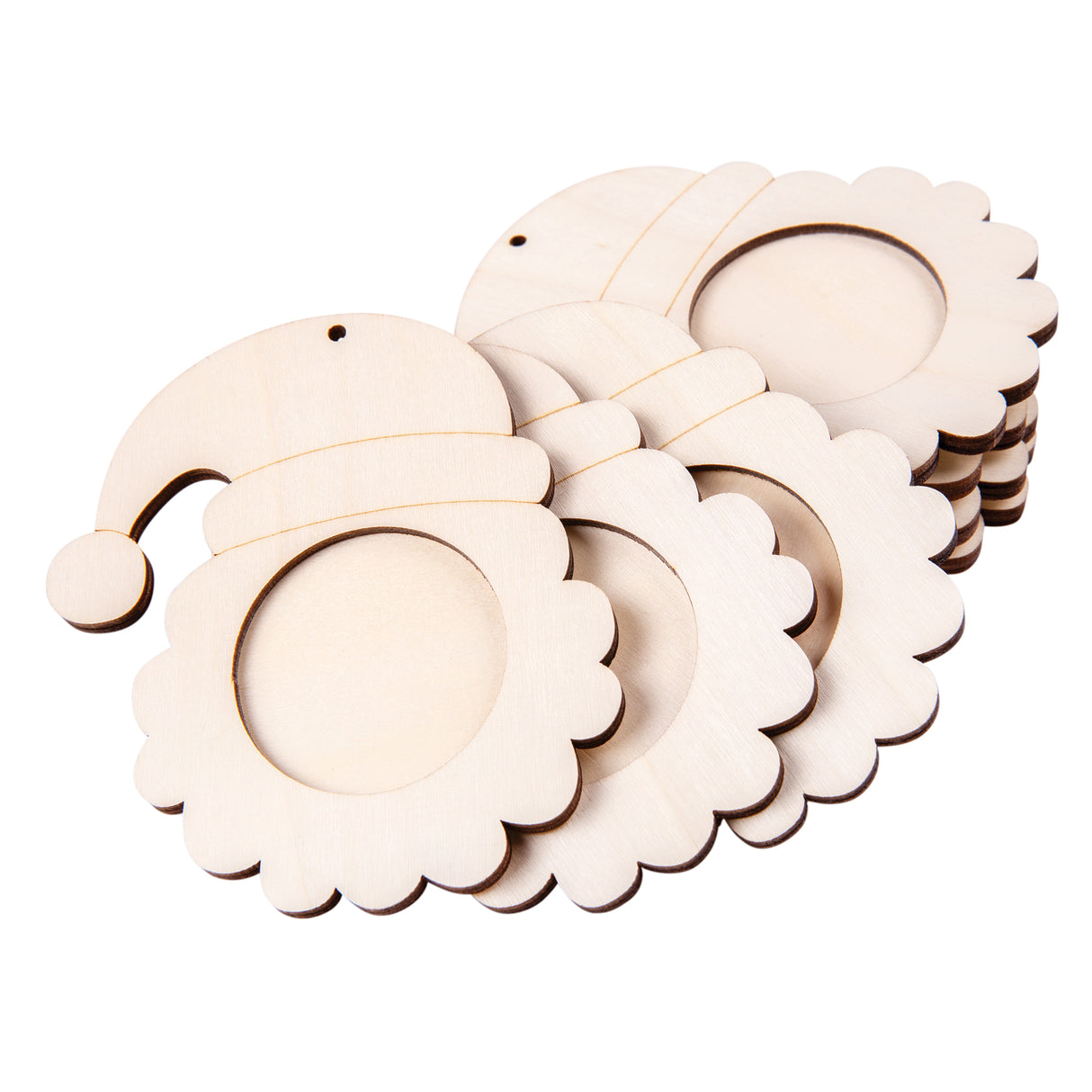 Wooden Santa Face Frames Pack of 10 - Educational Vantage