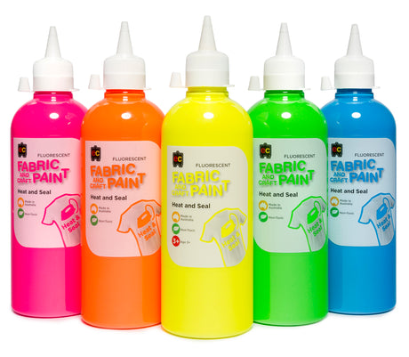 EC Fabric Paint Fluorescent Bottles - Educational Vantage