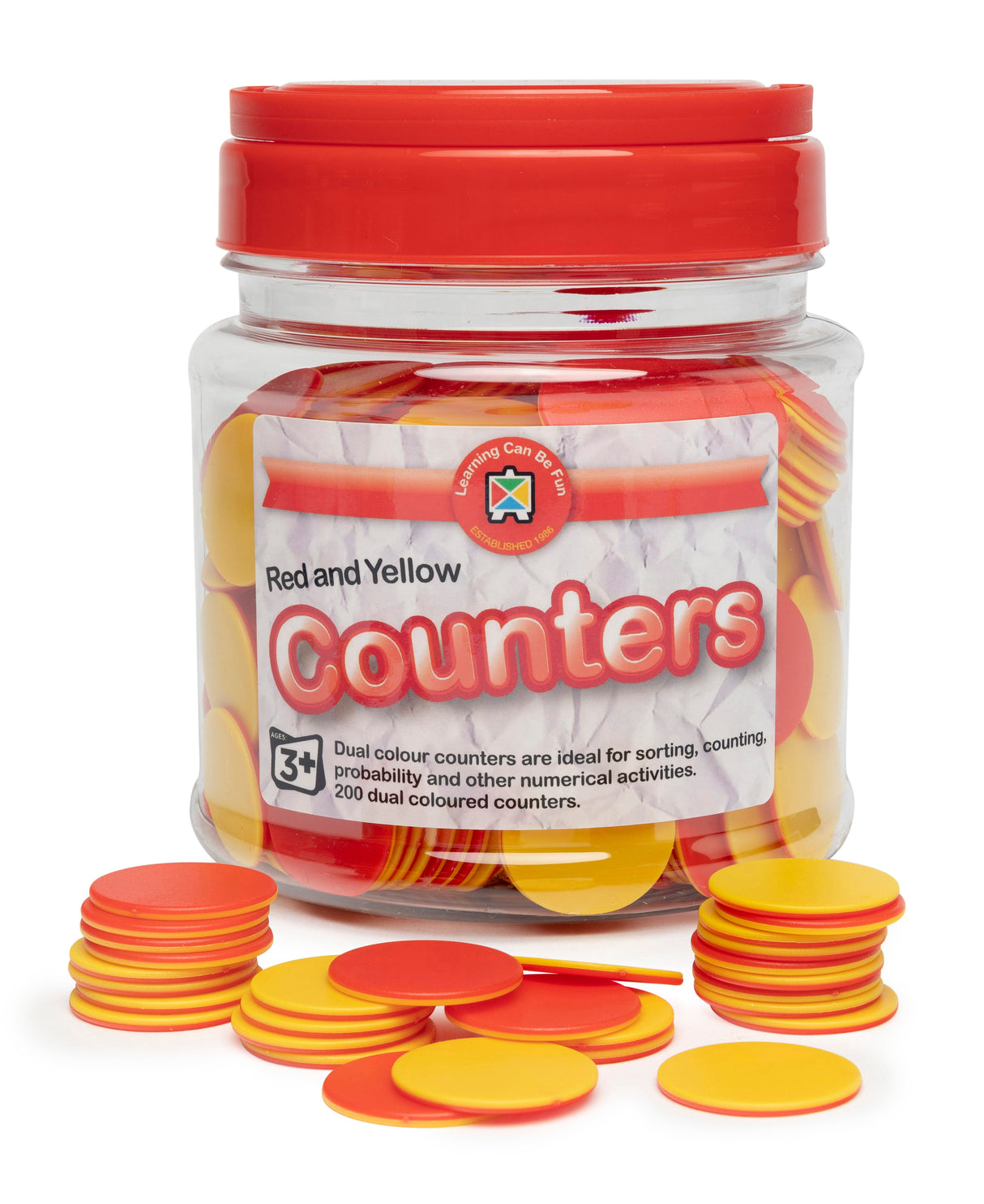 Red and Yellow Counters Jar Of 200