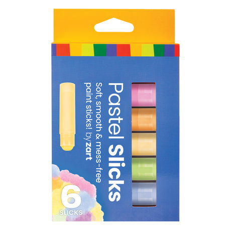 Slicks Paint Sticks by Zart Pastel Pack of 6 - Educational Vantage