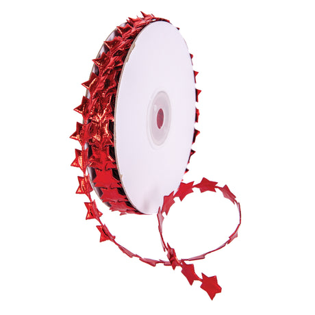 Metallic Star Trim Red 5m - Educational Vantage