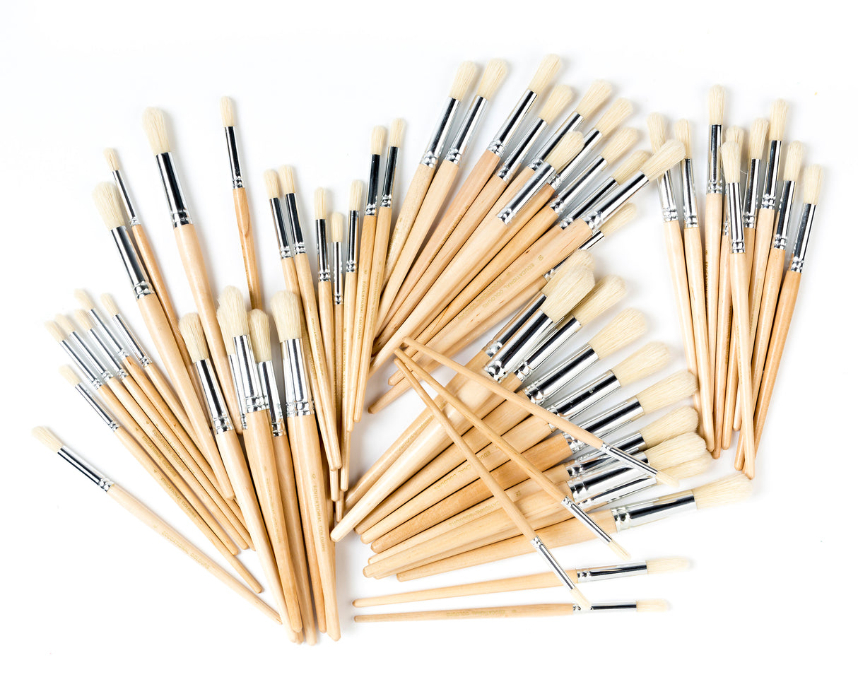 Hog Hair Brushes Round School - Educational Vantage
