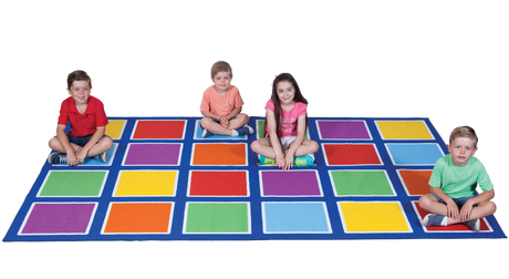 Colour Squares Placement Rug - 24  Squares - Educational Vantage