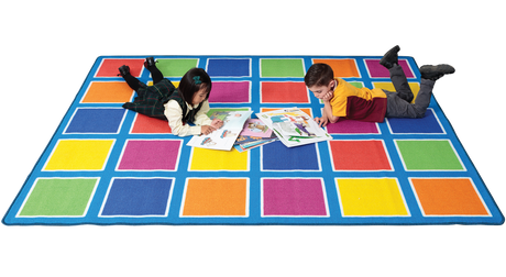 Colour Squares Placement Rug - 30 Squares - Educational Vantage