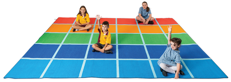 Fun Colour Blocks Rug - 30 Squares - Educational Vantage