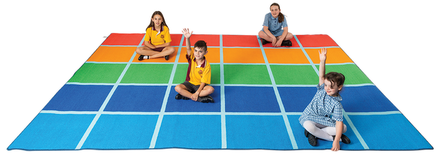 Fun Colour Blocks Rug - 30 Squares - Educational Vantage
