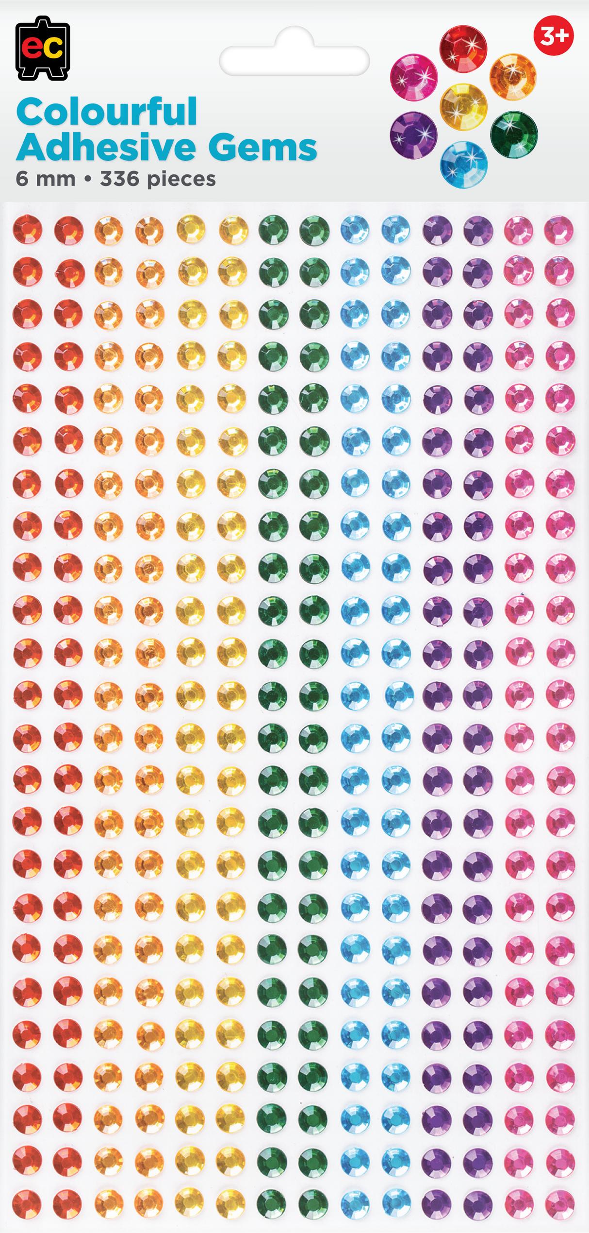 Adhesive Gems Colourful 336pcs