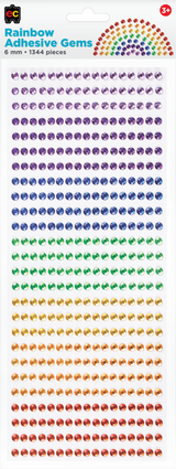Adhesive Gems Rainbow 1344pcs
