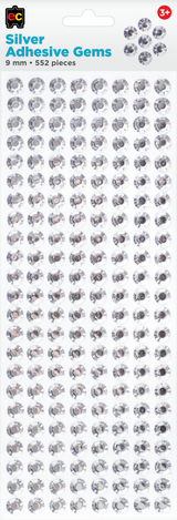 Adhesive Gems Silver 552pcs