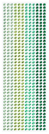 Mixed Adhesive Gems Green 504pcs