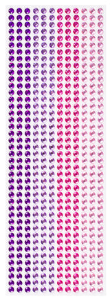 Mixed Adhesive Gems Pink 504pcs