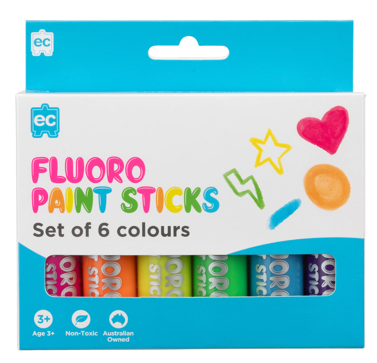 EC Paint Sticks Fluoro Set 6 - Educational Vantage