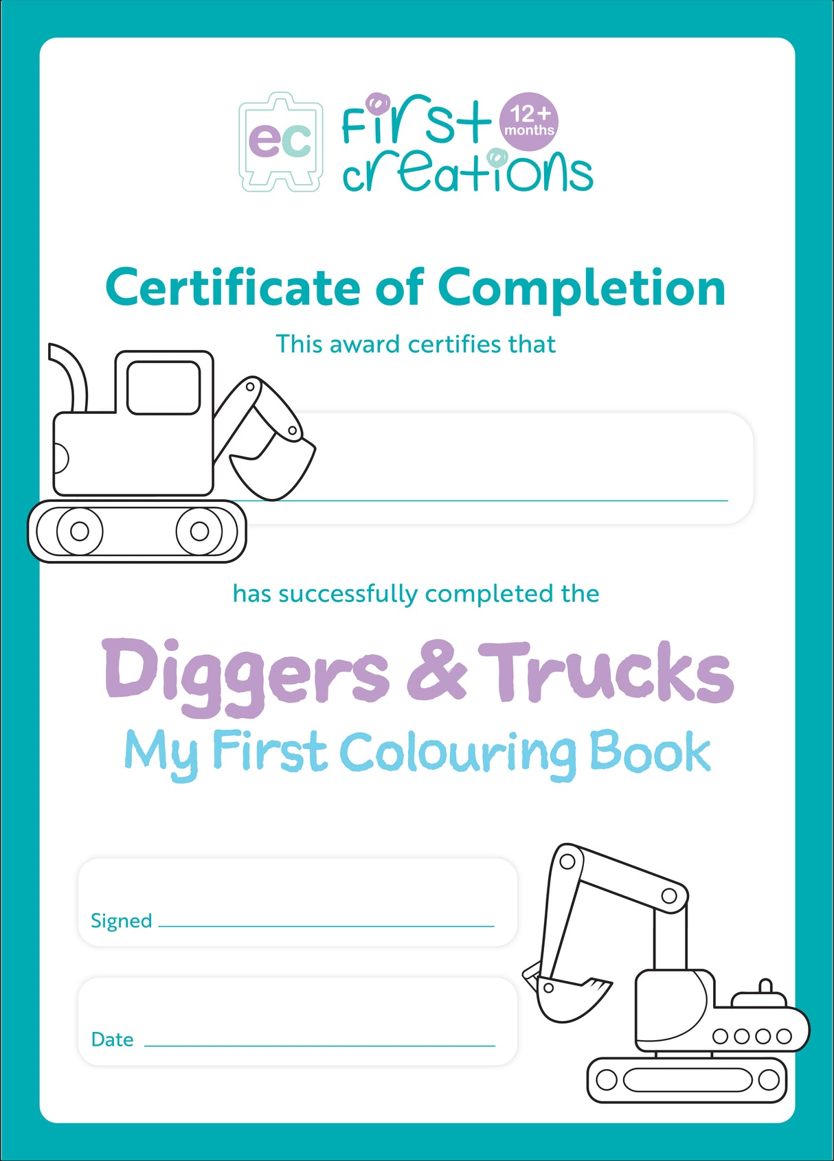 My First Colouring Book - Diggers & Trucks