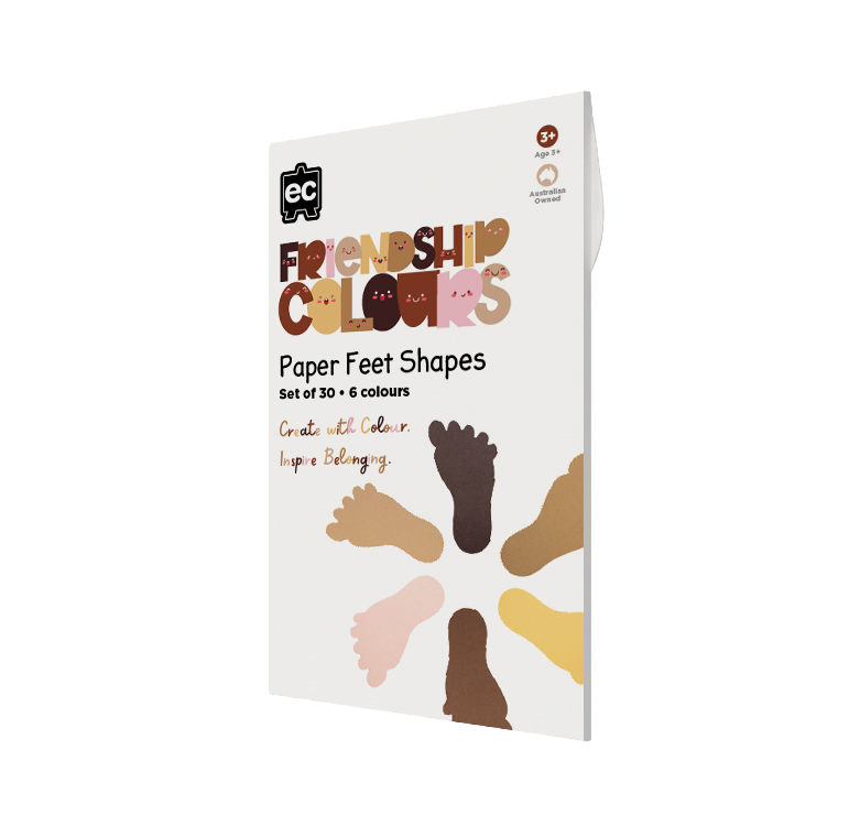 Friendship Colour Paper Feet Shape 30pcs