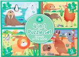 4-in-1 Puzzle Set: Animals of the World
