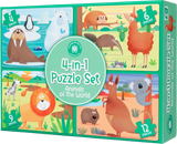 4-in-1 Puzzle Set: Animals of the World