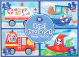 4-in-1 Puzzle Set: Things That Go