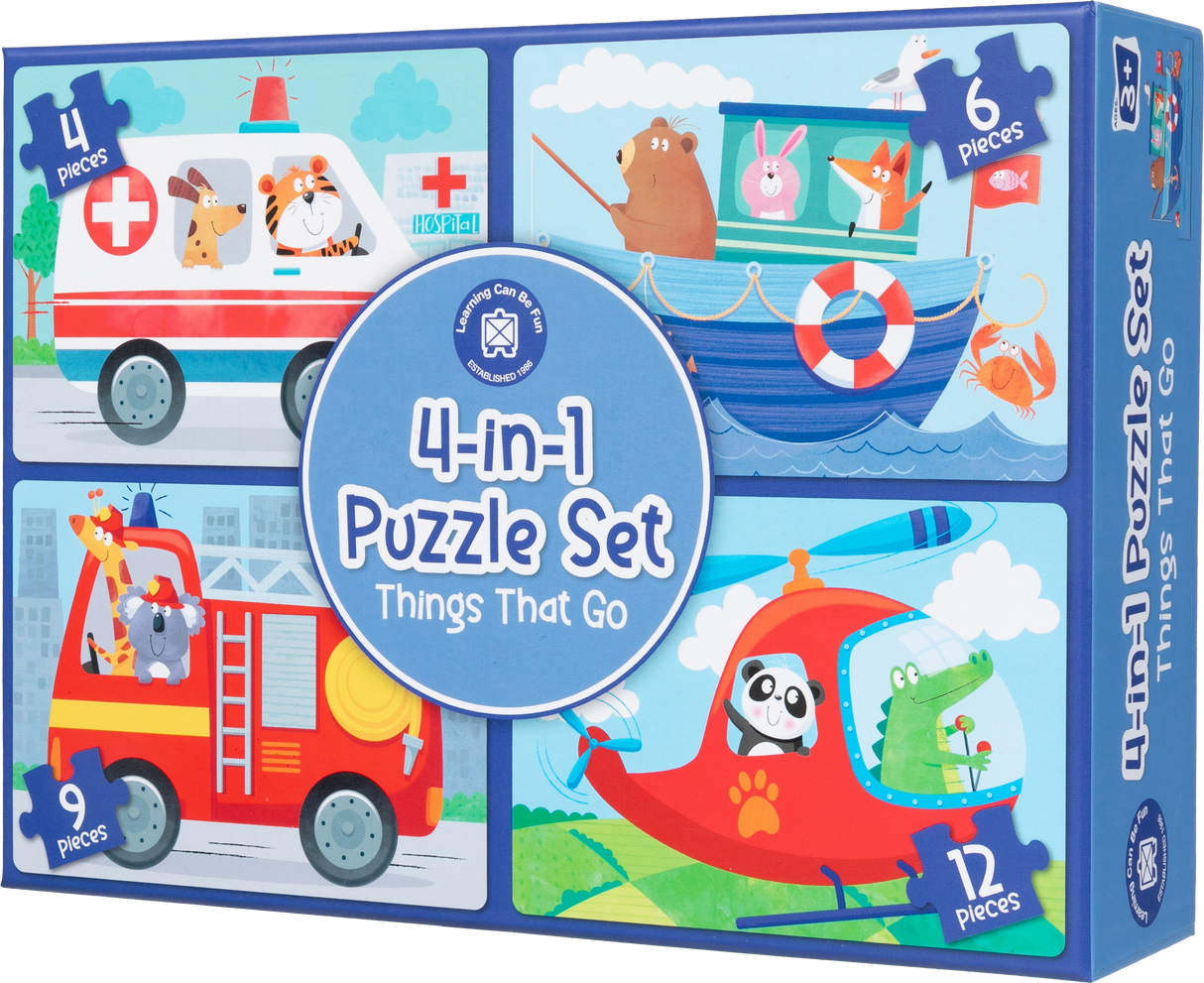4-in-1 Puzzle Set: Things That Go