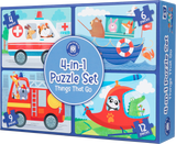4-in-1 Puzzle Set: Things That Go